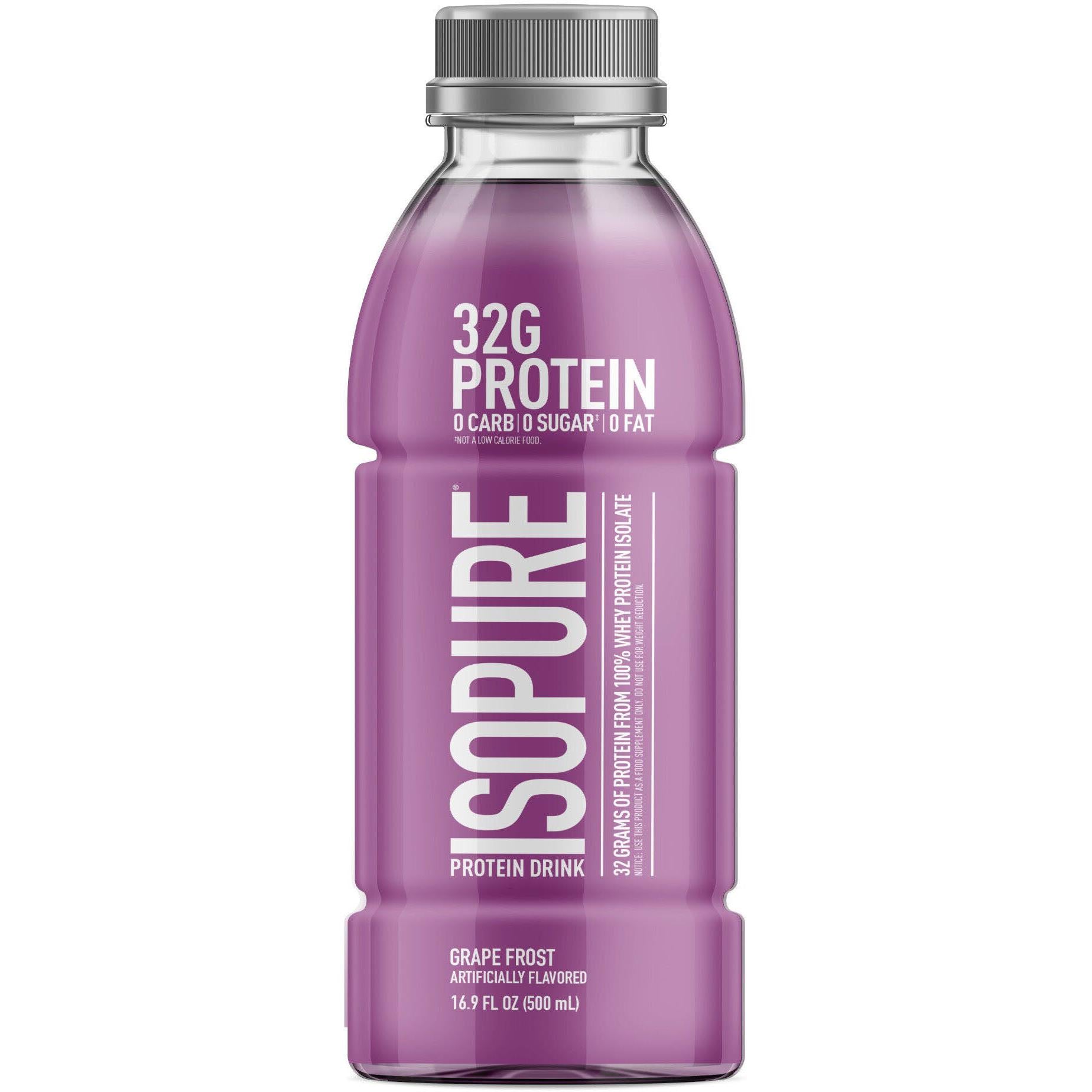Isopure Zero Carb Protein Drink (Plastic Bottle)-Bottle (16 fl oz)-Grape Frost-N101 Nutrition