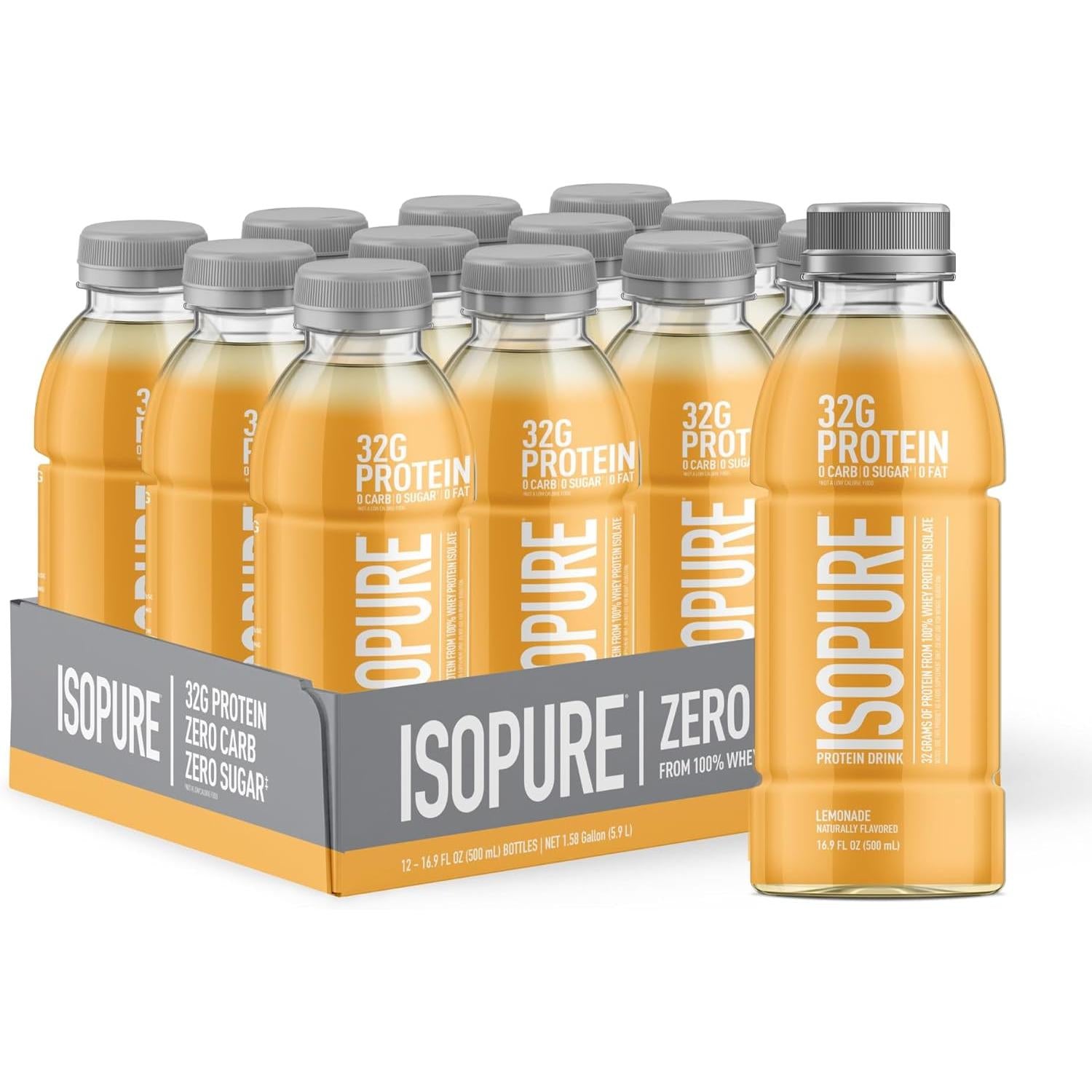 Isopure Zero Carb Protein Drink (Plastic Bottle)-Case (12 bottles)-Lemonade-N101 Nutrition