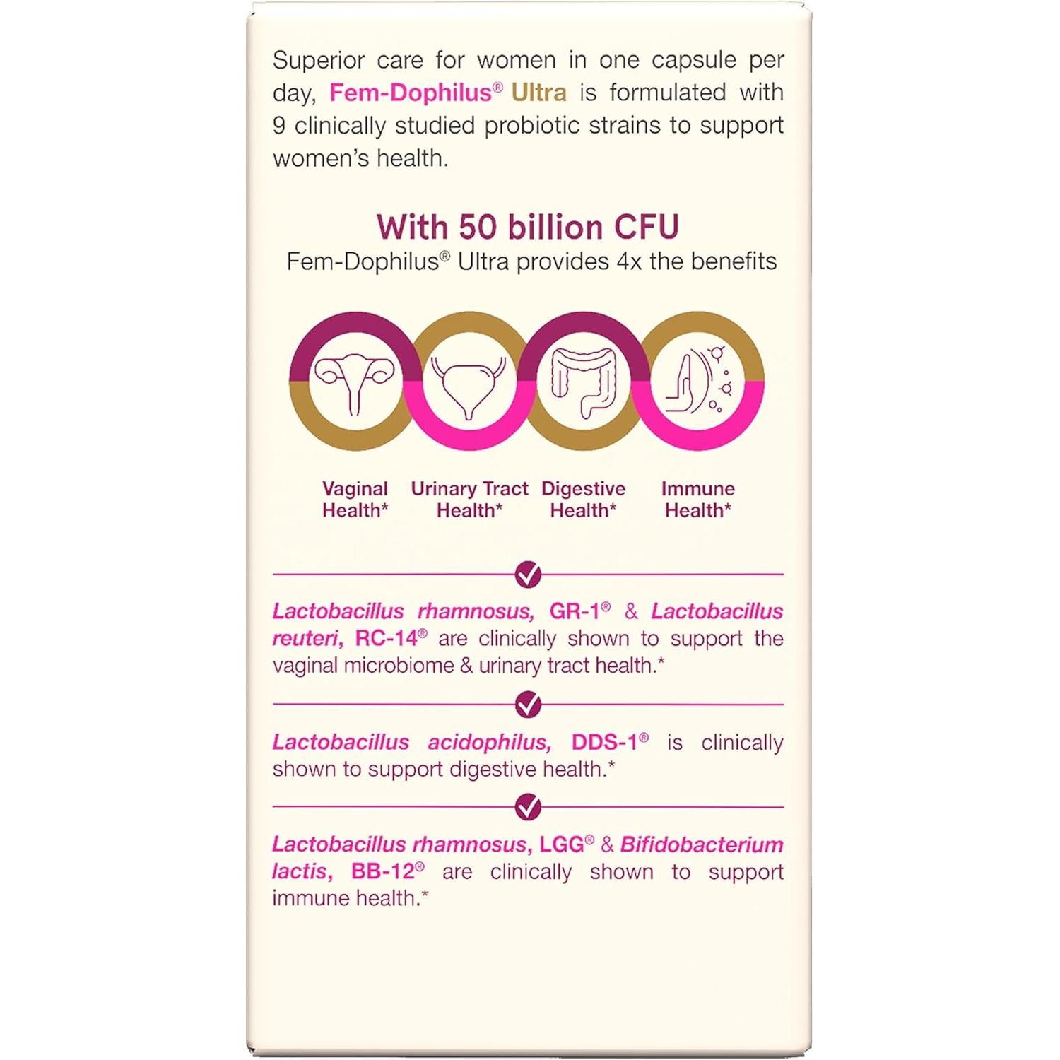 Jarrow Formulas Fem Dophilus Ultra 50 Billion CFU (Shelf-Stable)-N101 Nutrition