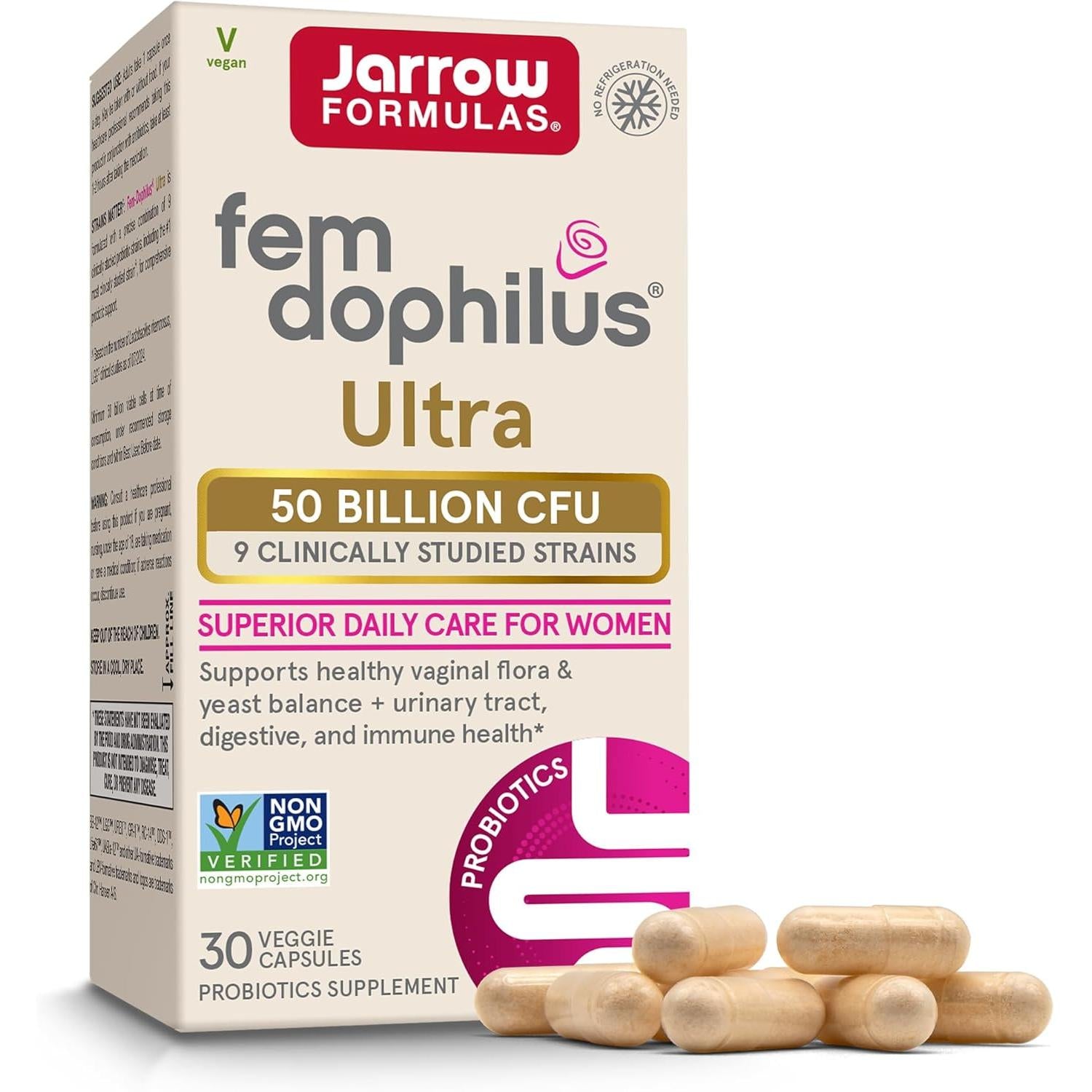 Jarrow Formulas Fem Dophilus Ultra 50 Billion CFU (Shelf-Stable)-N101 Nutrition