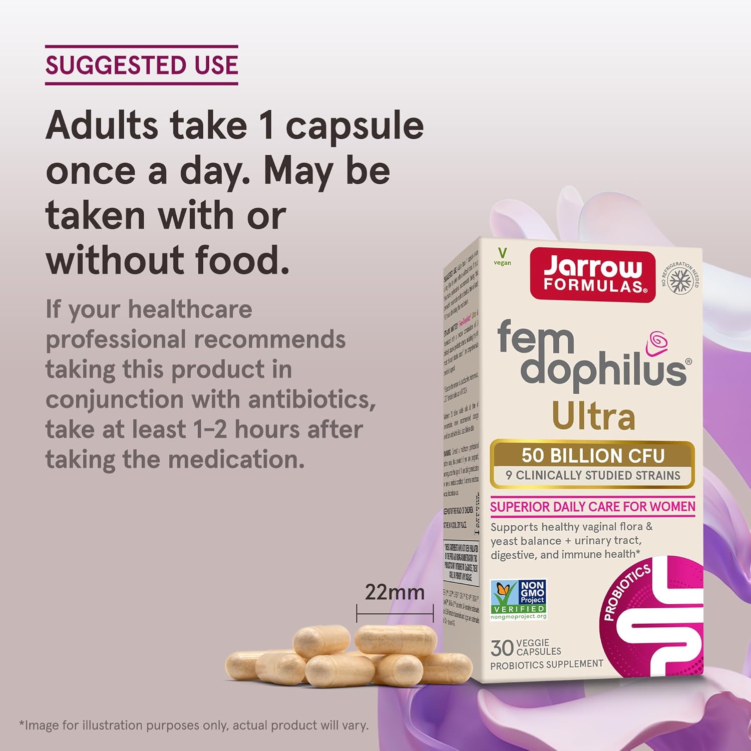 Jarrow Formulas Fem Dophilus Ultra 50 Billion CFU (Shelf-Stable)-N101 Nutrition