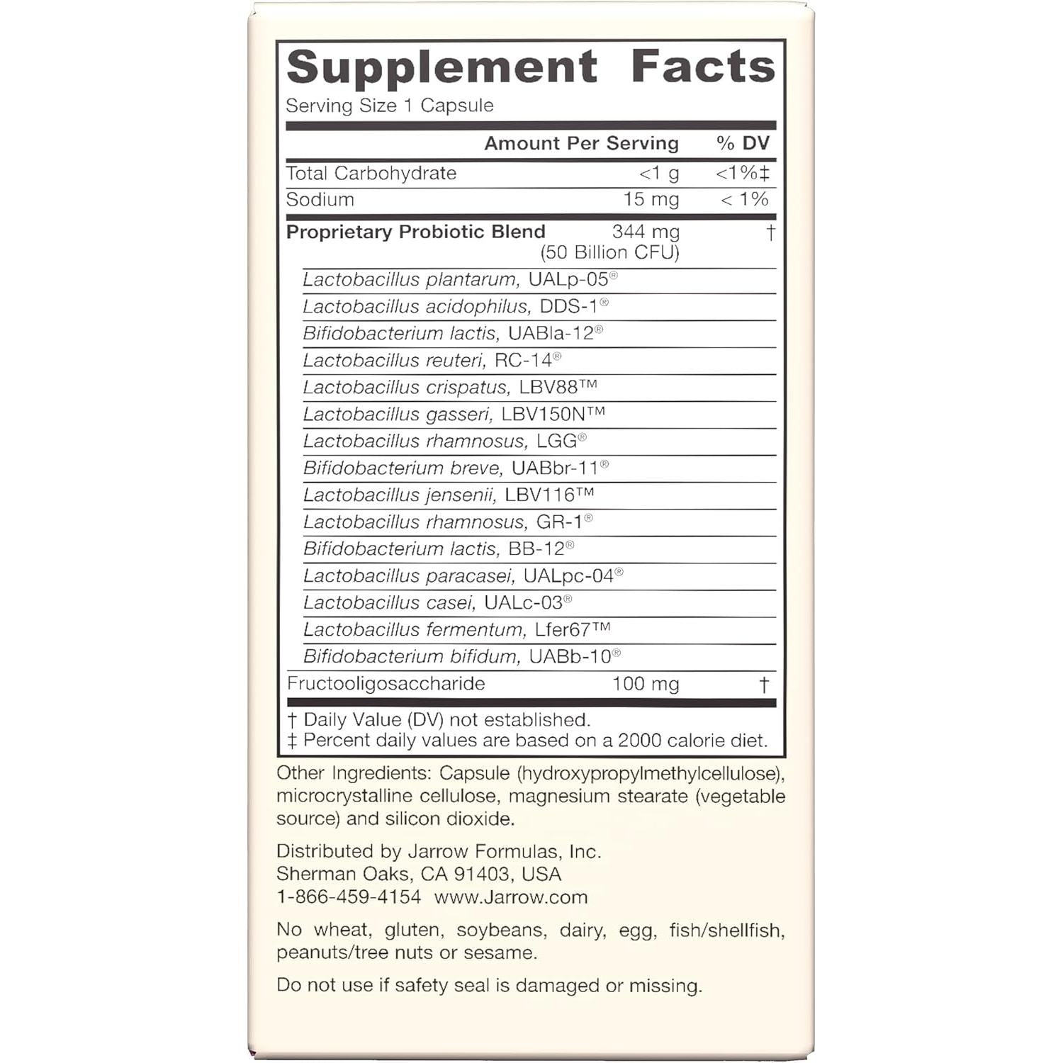 Jarrow Formulas Fem Dophilus Ultra 50 Billion CFU (Shelf-Stable)-N101 Nutrition