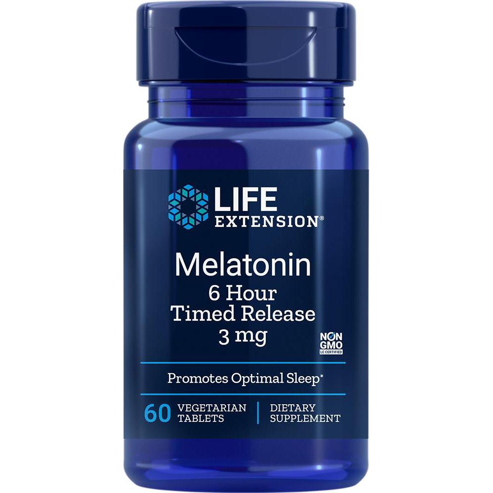 Life Extension Melatonin 6 Hour Timed Release 3 mg-N101 Nutrition