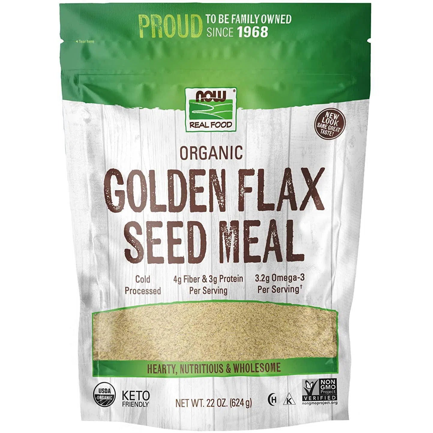 NOW Real Food Organic Golden Flax Seed Meal-N101 Nutrition