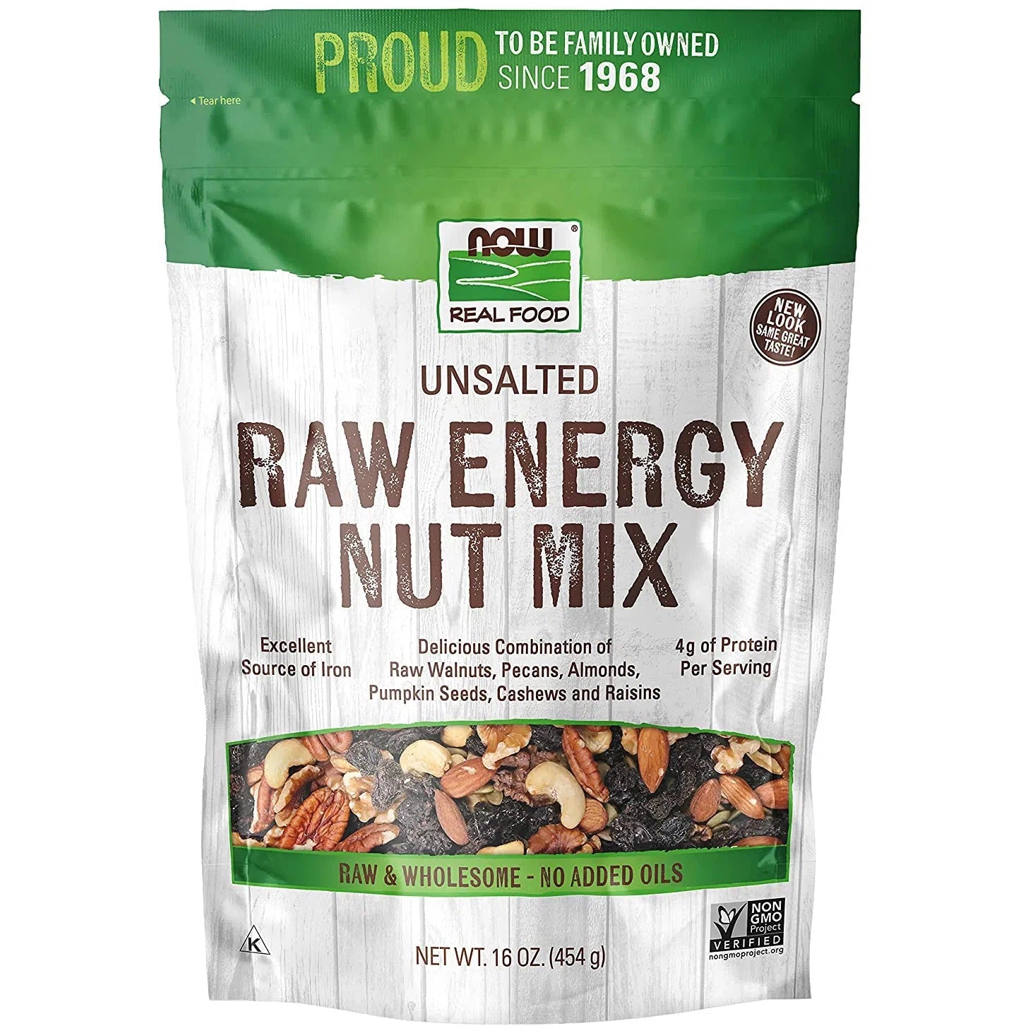 NOW Real Food Raw Energy Nut Mix, Unsalted-N101 Nutrition