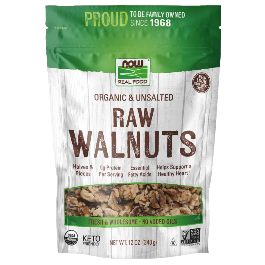 NOW Real Food Raw Walnuts, Organic & Unsalted-N101 Nutrition