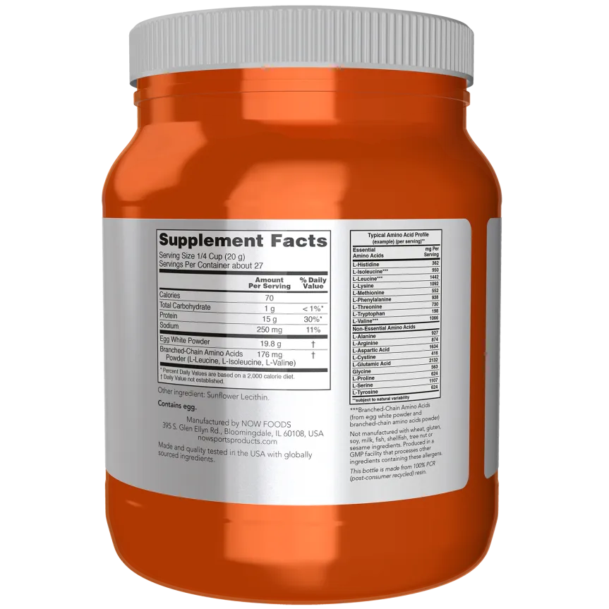 NOW Sports Egg White Protein - Unflavored-N101 Nutrition
