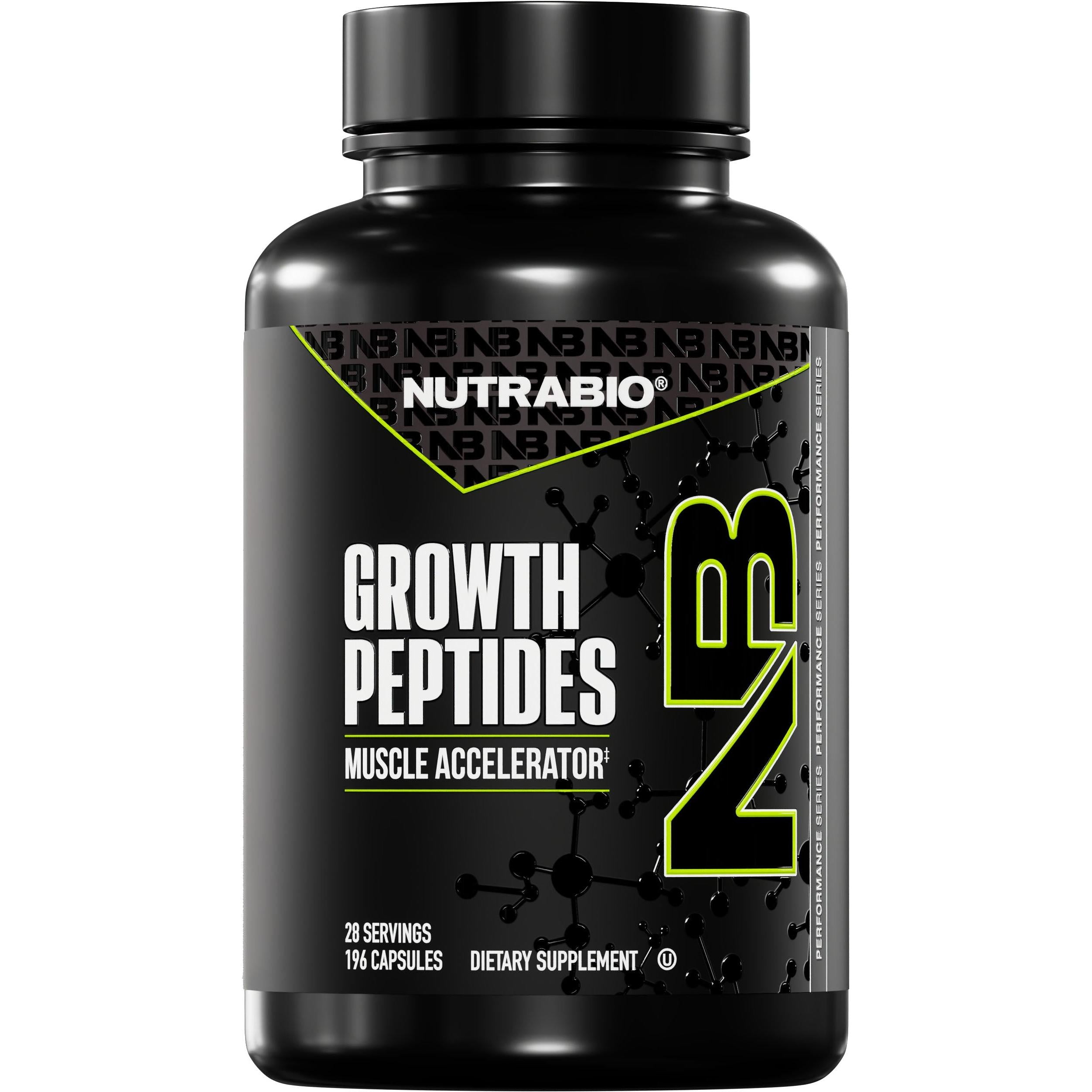 NutraBio Growth Peptides-196 capsules-N101 Nutrition
