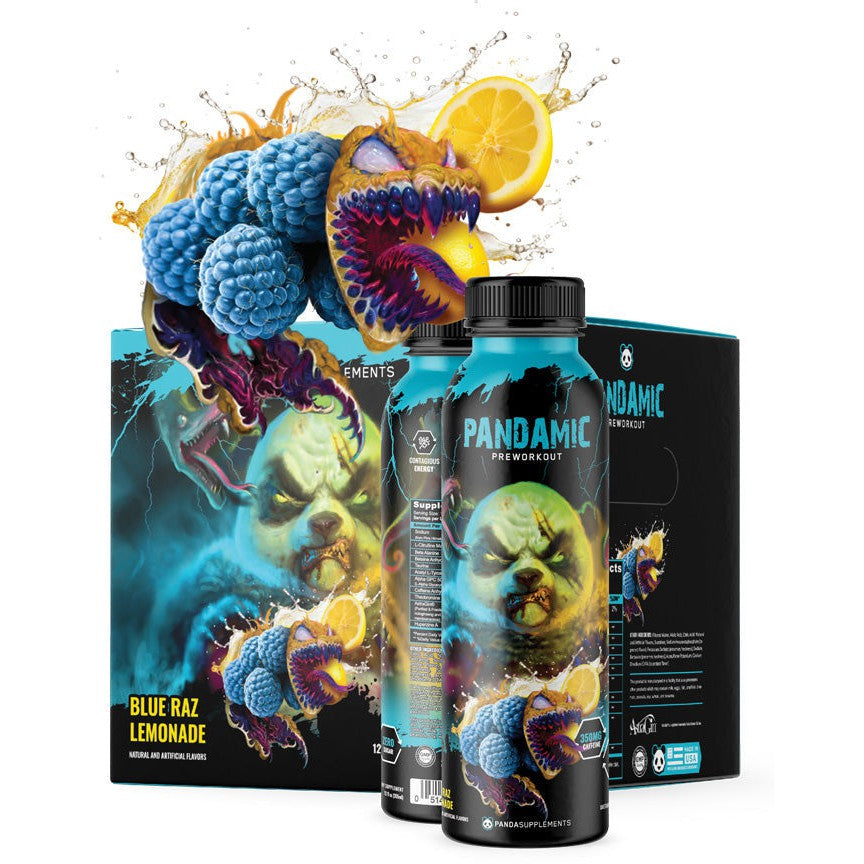 Panda Supps PANDAMIC Pre-Workout RTD-case (12 bottles)-Blue Raz Lemonade-N101 Nutrition
