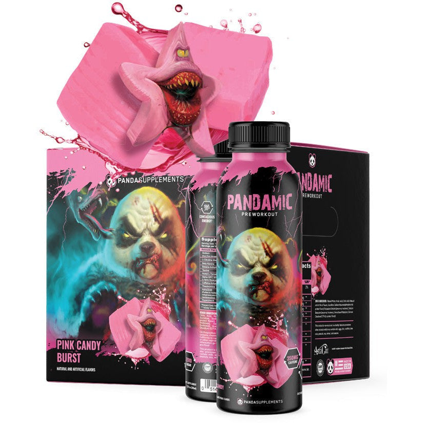 Panda Supps PANDAMIC Pre-Workout RTD-case (12 bottles)-Pink Candy Burst-N101 Nutrition