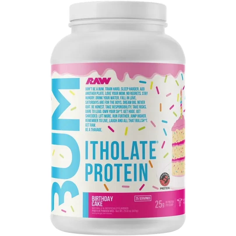 RAW Nutrition CBUM Itholate Protein-25 servings-Birthday Cake-N101 Nutrition