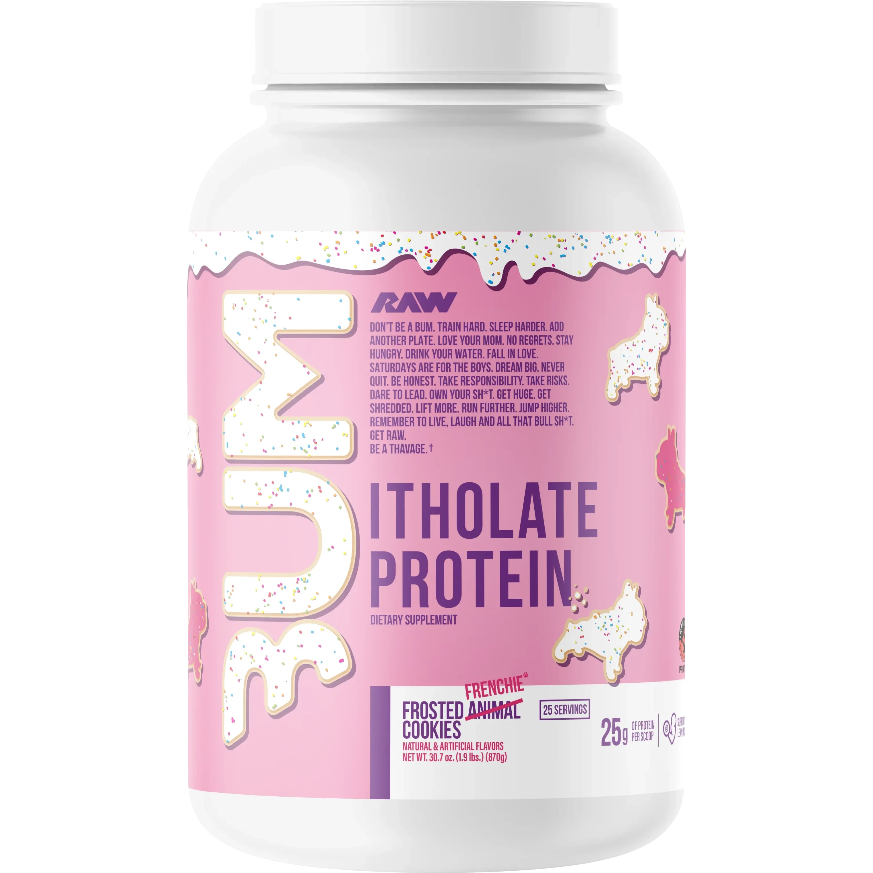 RAW Nutrition CBUM Itholate Protein-25 servings-Frosted Frenchie® Cookies-N101 Nutrition