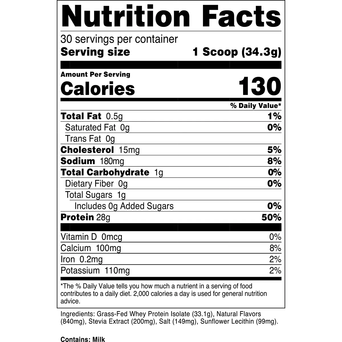 Transparent Labs 100% Grass-Fed Whey Protein Isolate (30 servings)-N101 Nutrition