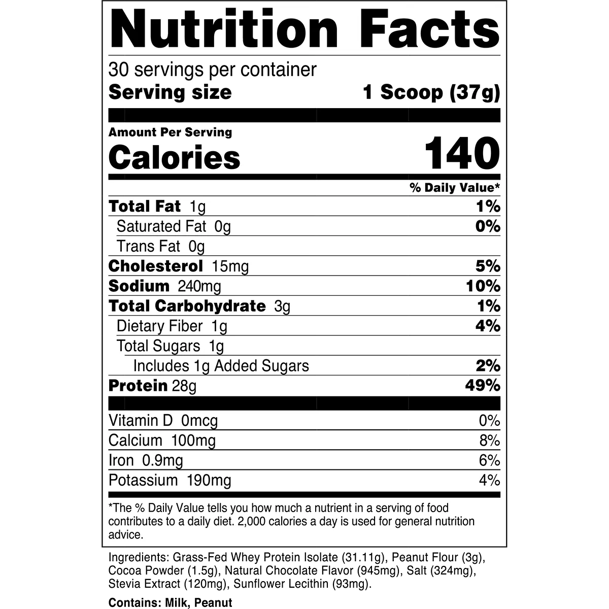 Transparent Labs 100% Grass-Fed Whey Protein Isolate (30 servings)-N101 Nutrition