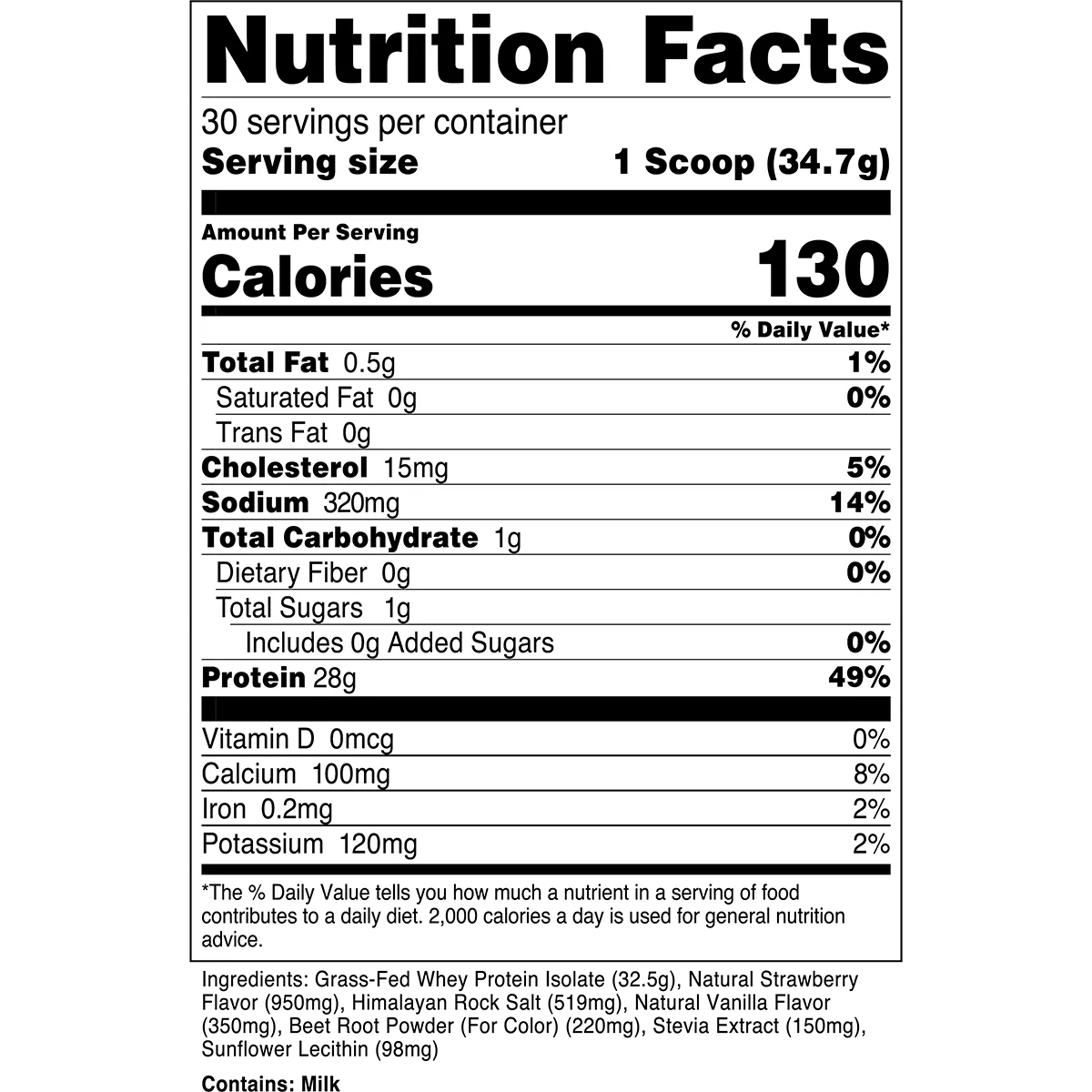 Transparent Labs 100% Grass-Fed Whey Protein Isolate (30 servings)-N101 Nutrition