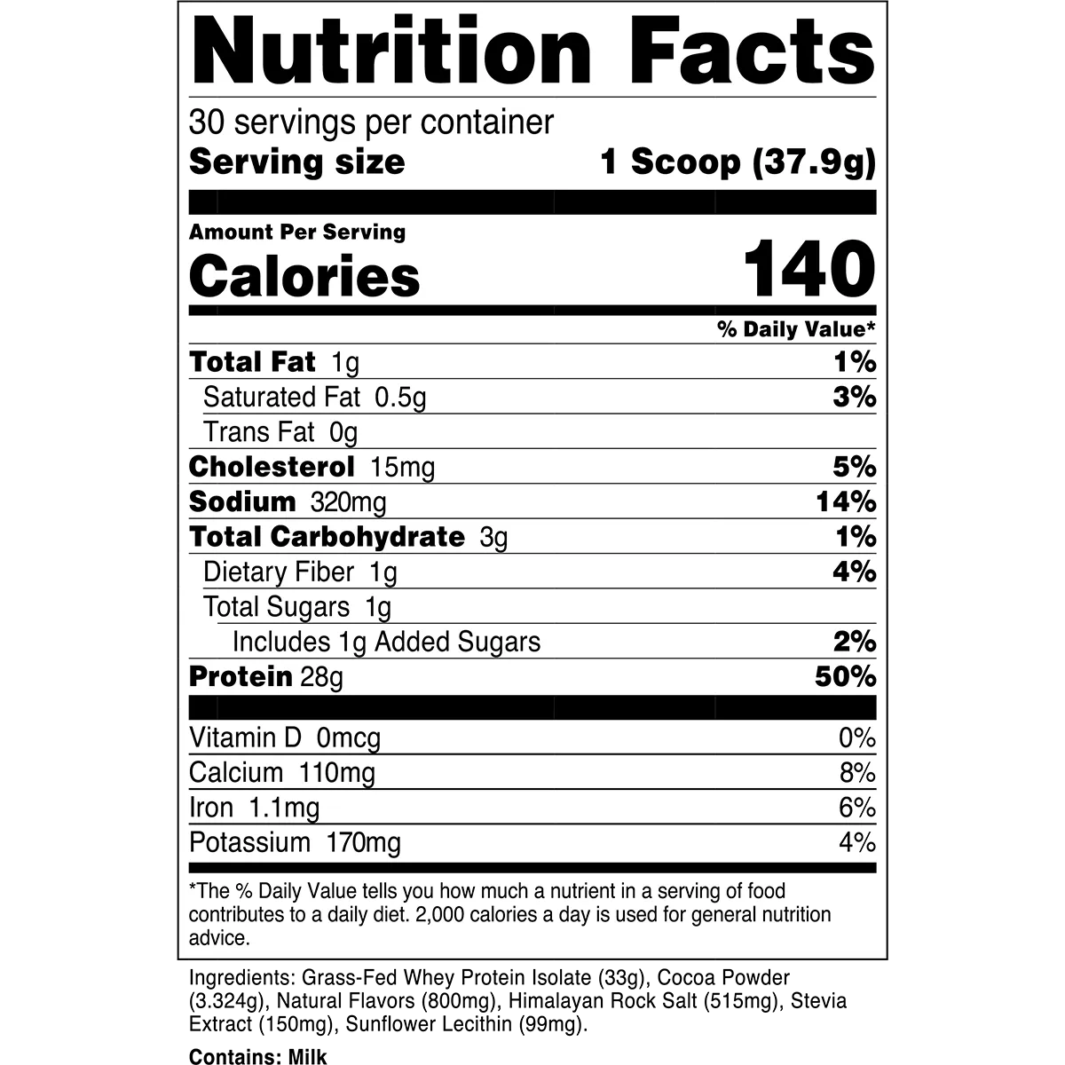 Transparent Labs 100% Grass-Fed Whey Protein Isolate (30 servings)-N101 Nutrition