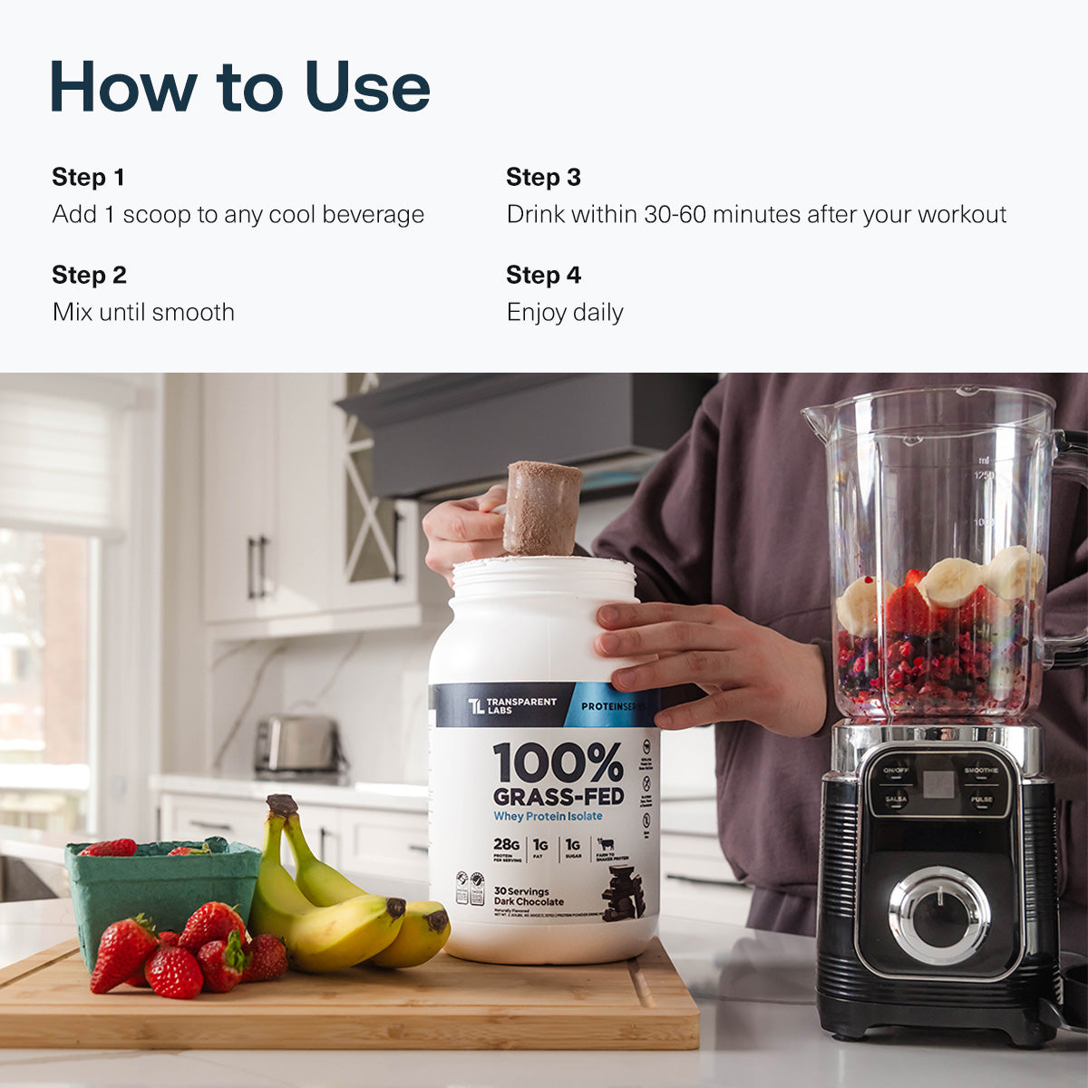 Transparent Labs 100% Grass-Fed Whey Protein Isolate (30 servings)-N101 Nutrition