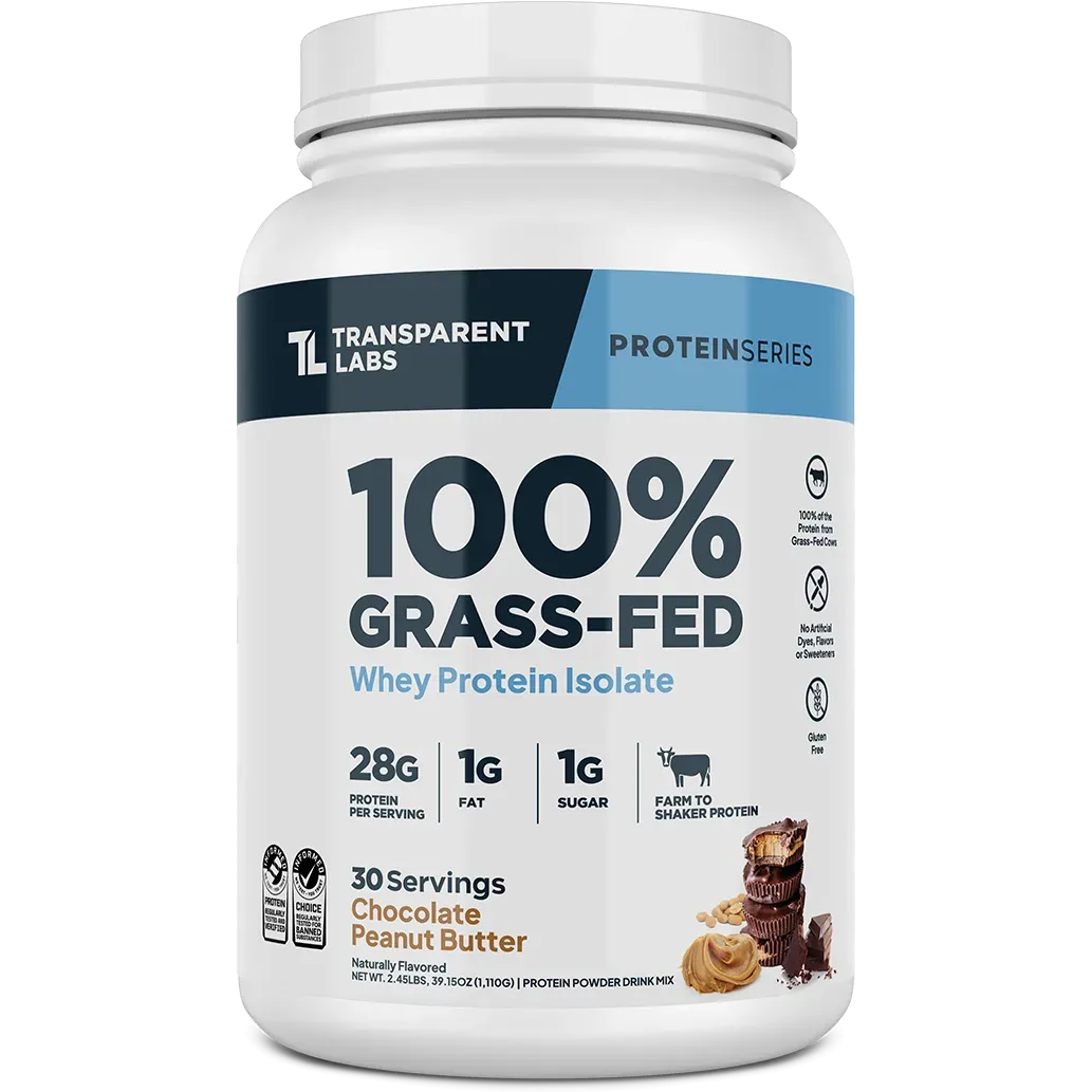 Transparent Labs 100% Grass-Fed Whey Protein Isolate (30 servings)-30 servings-Chocolate Peanut Butter-N101 Nutrition