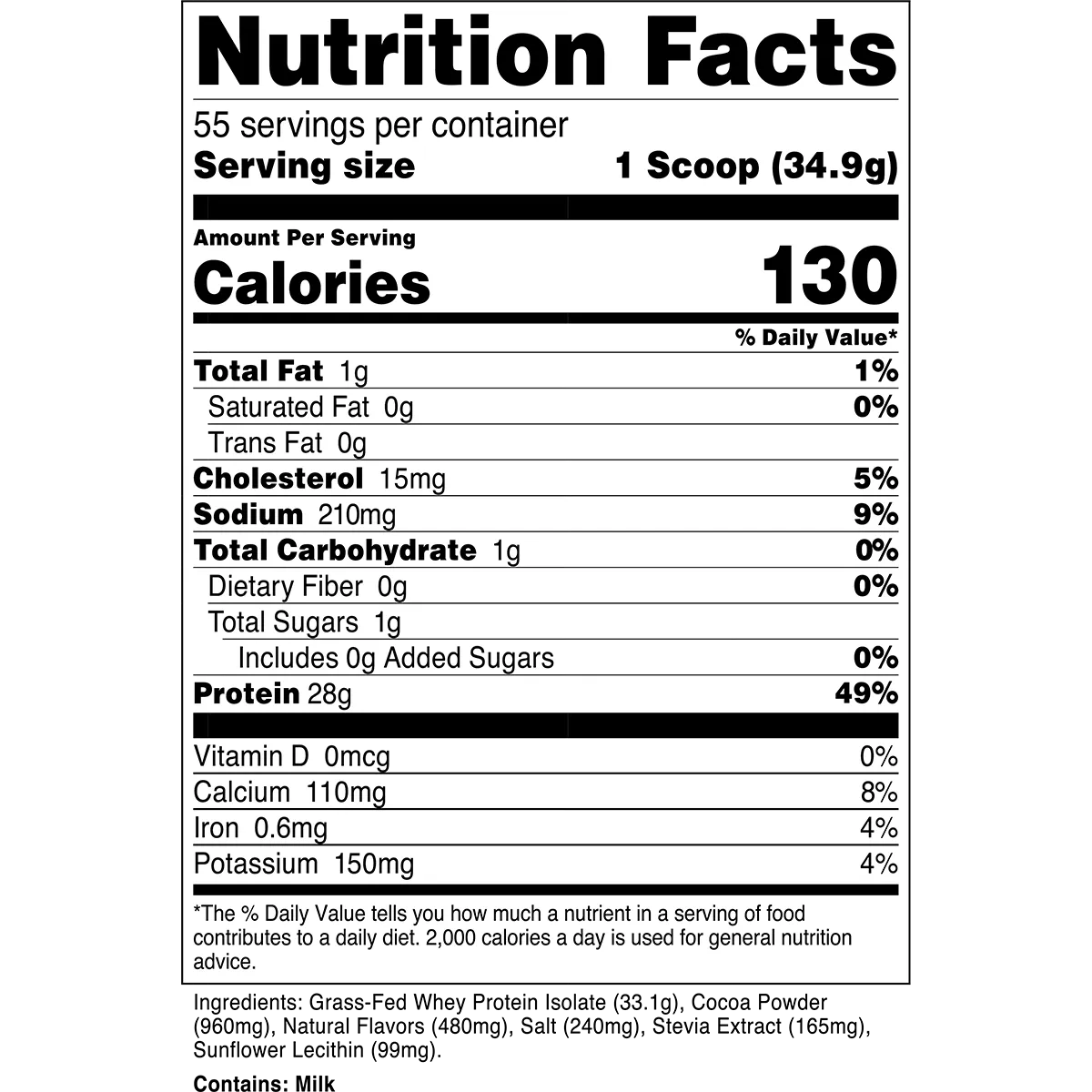 Transparent Labs 100% Grass-Fed Whey Protein Isolate (55 servings)-N101 Nutrition