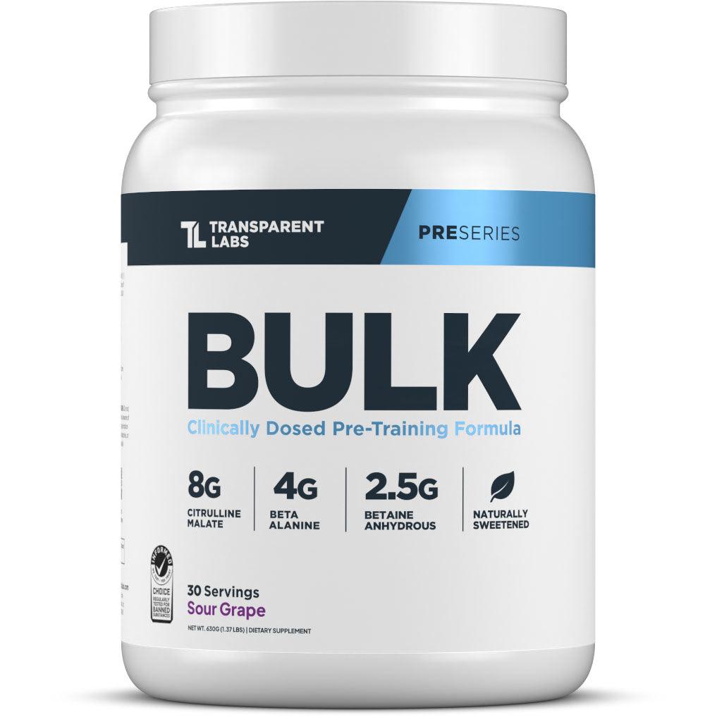 Transparent Labs BULK Clinically Dosed Pre-Training Formula-30 servings-Sour Grape-N101 Nutrition