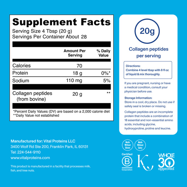 Vital Proteins Collagen Peptides - Unflavored-N101 Nutrition