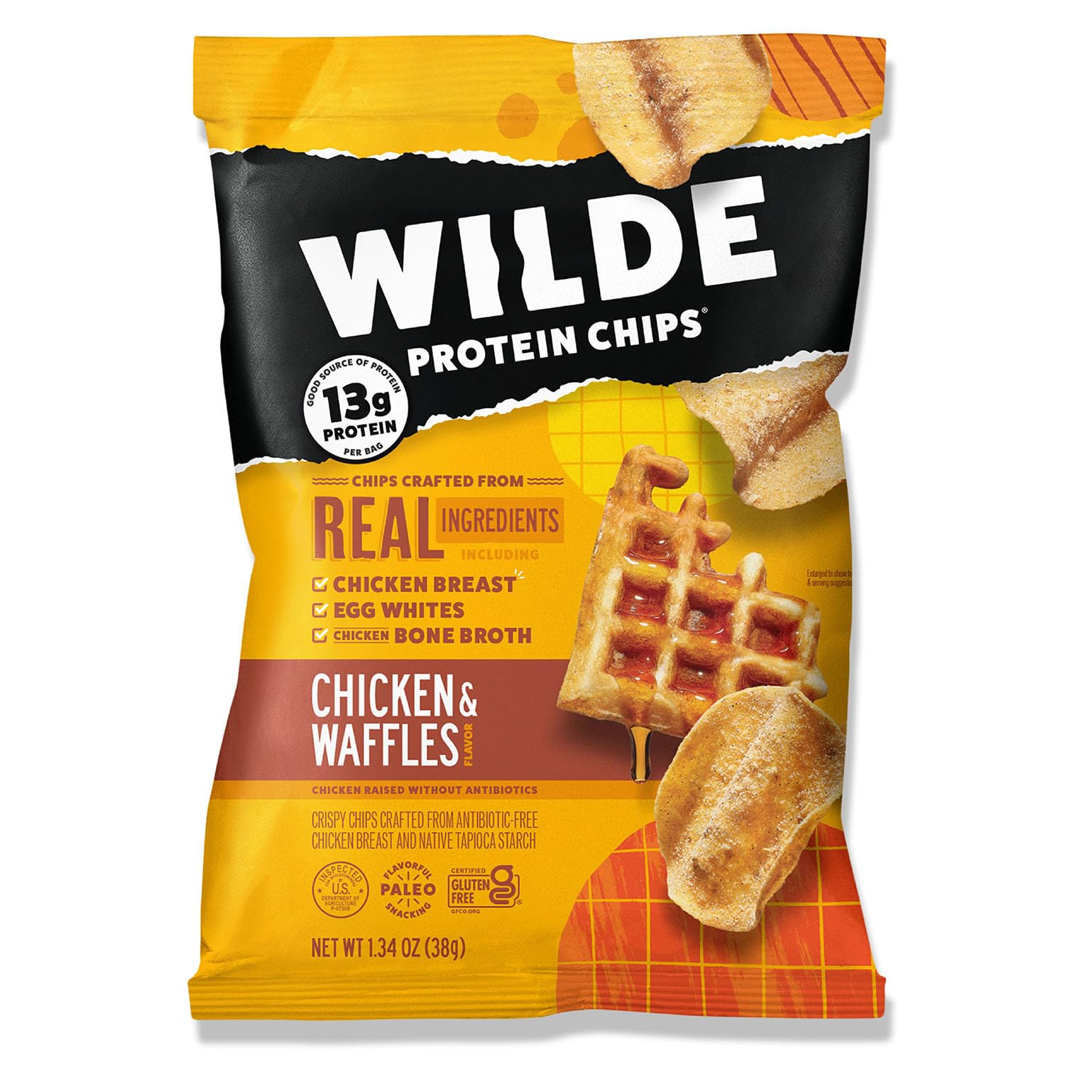 Wilde Protein Chips-Bag (38 g)-Chicken & Waffles-N101 Nutrition