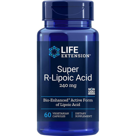 Life Extension Super R-Lipoic Acid 240 mg-60 vegetarian capsules-N101 Nutrition