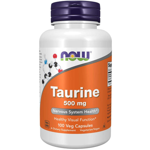 NOW Taurine 500 mg-100 veg capsules-N101 Nutrition