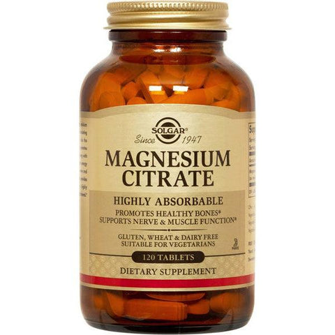 Solgar Magnesium Citrate-120 tablets-N101 Nutrition