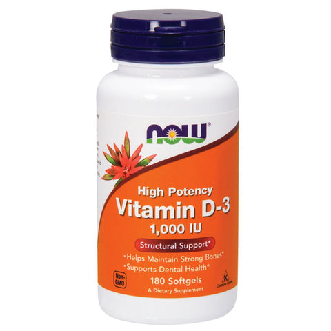 NOW Vitamin D3 1,000 IU-180 softgels-N101 Nutrition