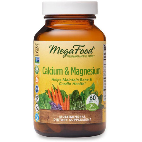 MegaFood Calcium & Magnesium-60 tablets-N101 Nutrition