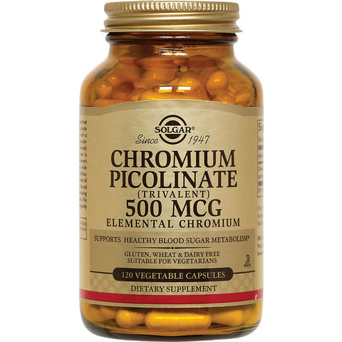 Solgar Chromium Picolinate 500 mcg-120 vegetable capsules-N101 Nutrition