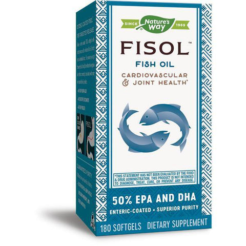 Nature's Way Fisol Enteric-Coated Fish Oil-180 softgels-N101 Nutrition