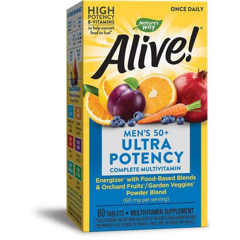Nature's Way Alive! Once Daily Men’s 50+ Ultra Potency Complete Multivitamin-60 tablets-N101 Nutrition