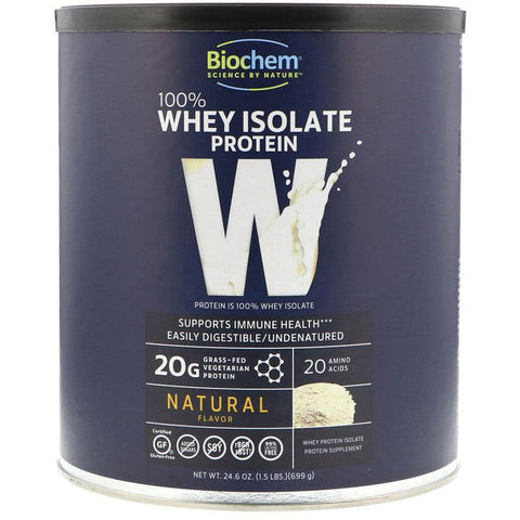 Biochem 100% Whey Protein - Natural Flavor-24.6 oz (699 g)-N101 Nutrition