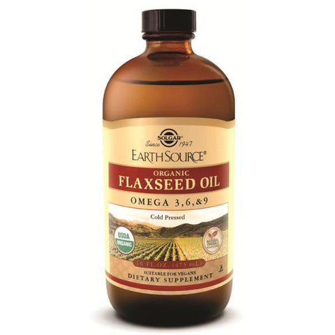 Solgar EarthSource Organic Flaxseed Oil-16 fl oz (473 mL)-N101 Nutrition