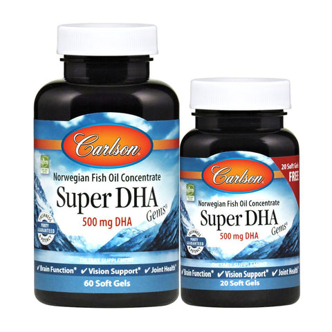 Carlson Super-DHA Gems-60 + 20 FREE softgels-N101 Nutrition