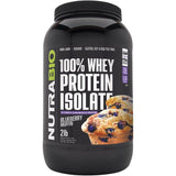NutraBio 100% Whey Protein Isolate-Blueberry Muffin-2 lbs-N101 Nutrition