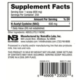 NutraBio NAC Powder-N101 Nutrition