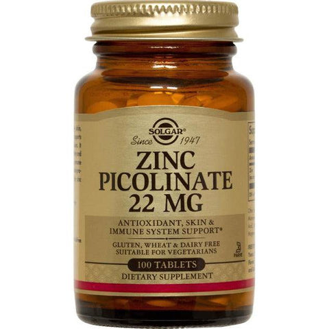Solgar Zinc Picolinate 50 mg-100 tablets-N101 Nutrition