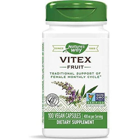 Nature's Way Vitex Fruit 400 mg-100 vegan capsules-N101 Nutrition