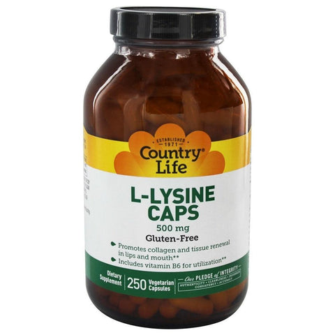 Country Life L-Lysine Caps 500 mg-N101 Nutrition