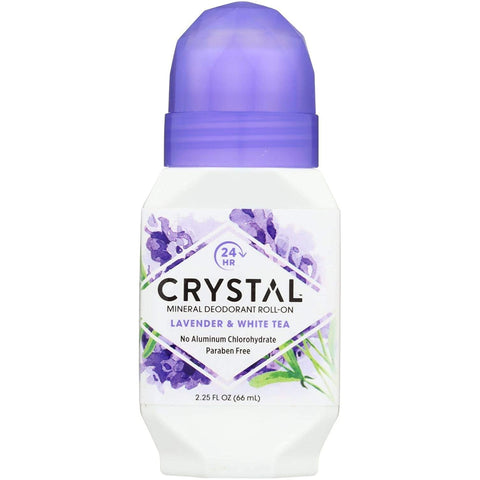 Crystal Mineral Deodorant Roll-On - Lavender & White Tea-4 fl oz (118 mL)-N101 Nutrition