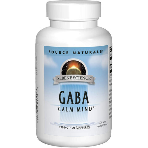 Source Naturals GABA Calm Mind 750 mg-90 capsules-N101 Nutrition
