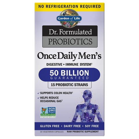 Garden of Life Dr. Formulated Once Daily Men's Probiotic 50 Billion (Shelf-stable)-30 vegetarian capsules-N101 Nutrition