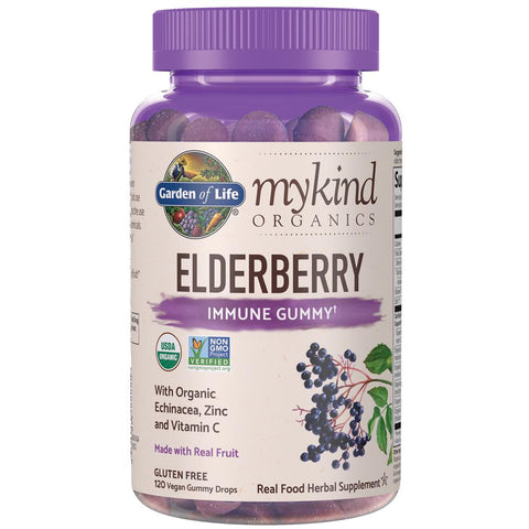 Garden of Life mykind Organics Elderberry Immune Gummy-120 vegan gummy drops-N101 Nutrition
