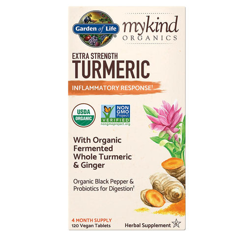 Garden of Life mykind Organics Extra Strength Turmeric-120 vegan tablets-N101 Nutrition