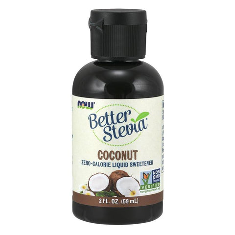 NOW BetterStevia Liquid Sweetener - Coconut-2 fl oz (60 mL)-N101 Nutrition