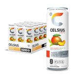 Celsius Energy Drink-Case (12 cans)-Peach Mango Green Tea-N101 Nutrition