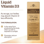 Solgar Liquid Vitamin D3 125 mcg (5000 IU) - Orange-N101 Nutrition